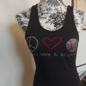 PEACE LOVE & BASEBALL TANK